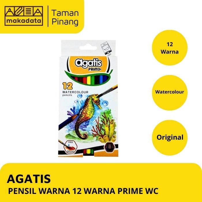 

PENSIL WARNA/ COLOUR PENCIL AGATIS PRIME WATERCOLOUR 12 WARNA PANJANG