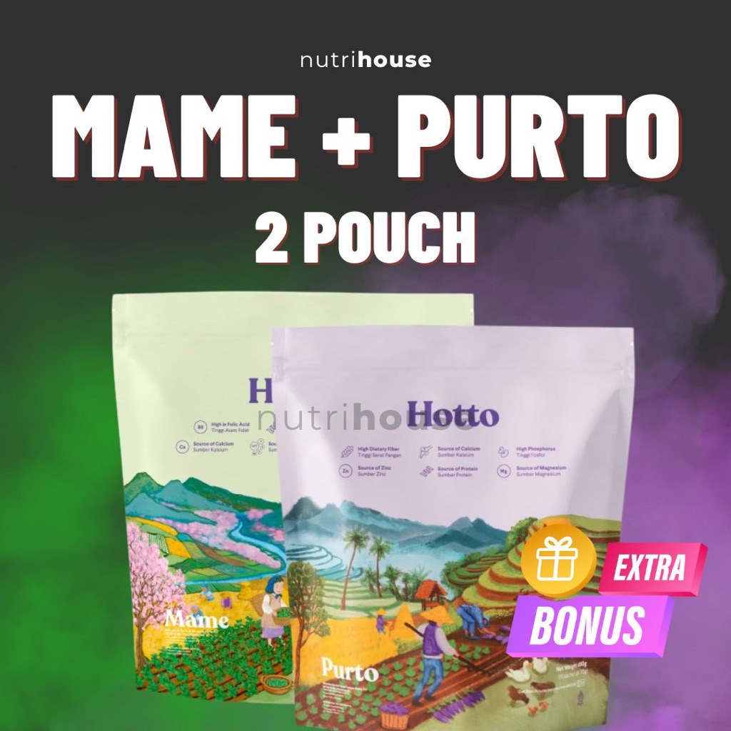

Hotto Mame + Hotto Purto Bundle 2 Pouch Multigrain Oat Drink