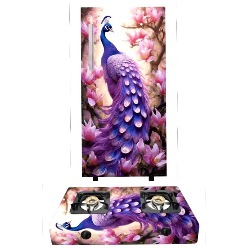 wallpaper stiker kulkas 1 pintu dan kompor 2 tungku