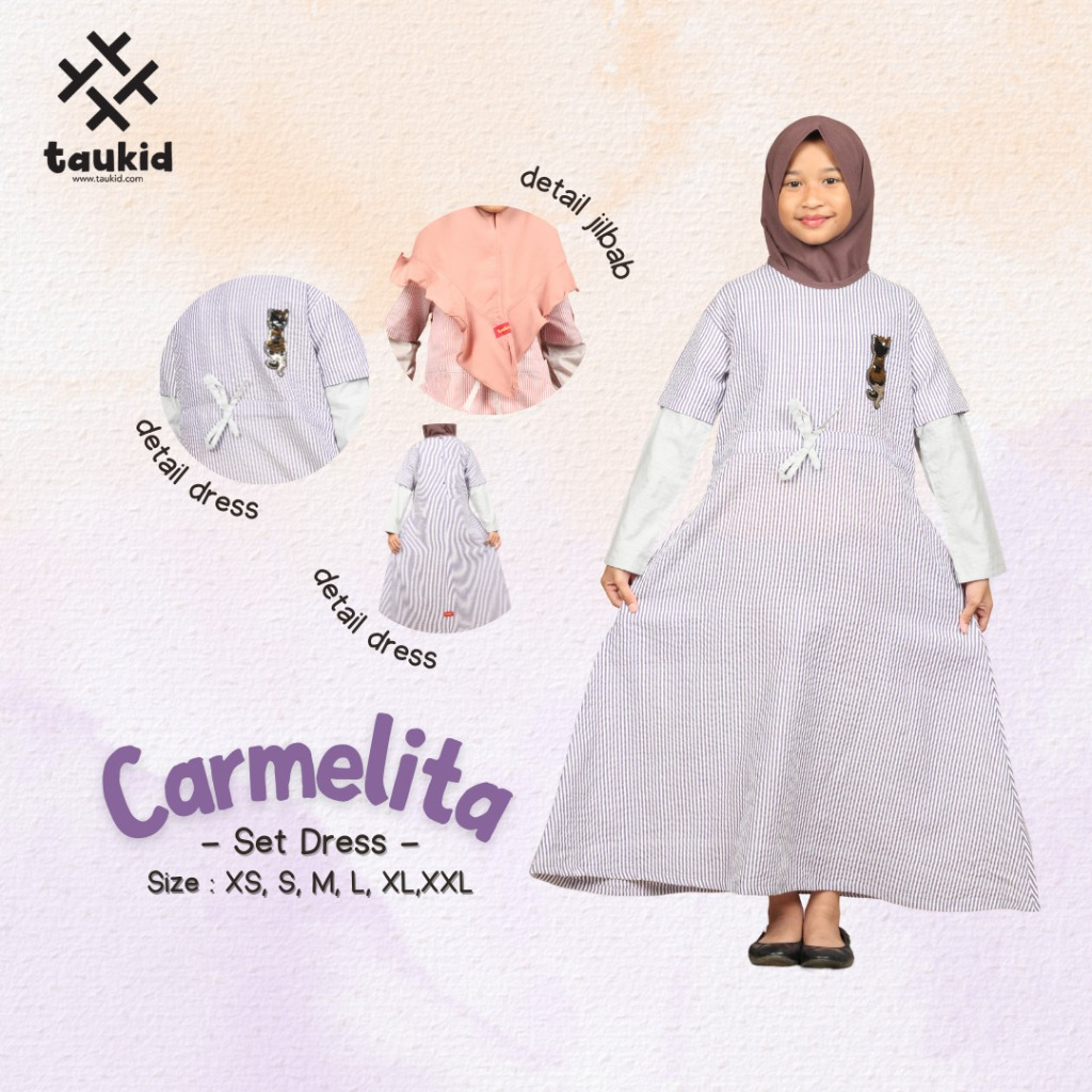 set dress/gamis anak Taukid