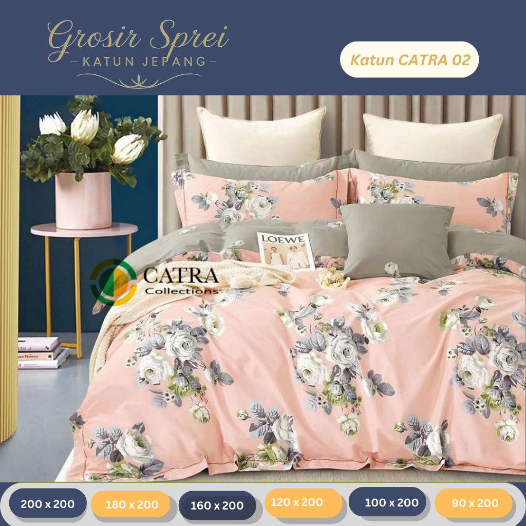 SPREI KATUN CATRA HOMEMADE SPREI MURAH SARUNG BANTAL GULING SET PERLENGKAPAN KAMAR TIDUR SPREI KATUN
