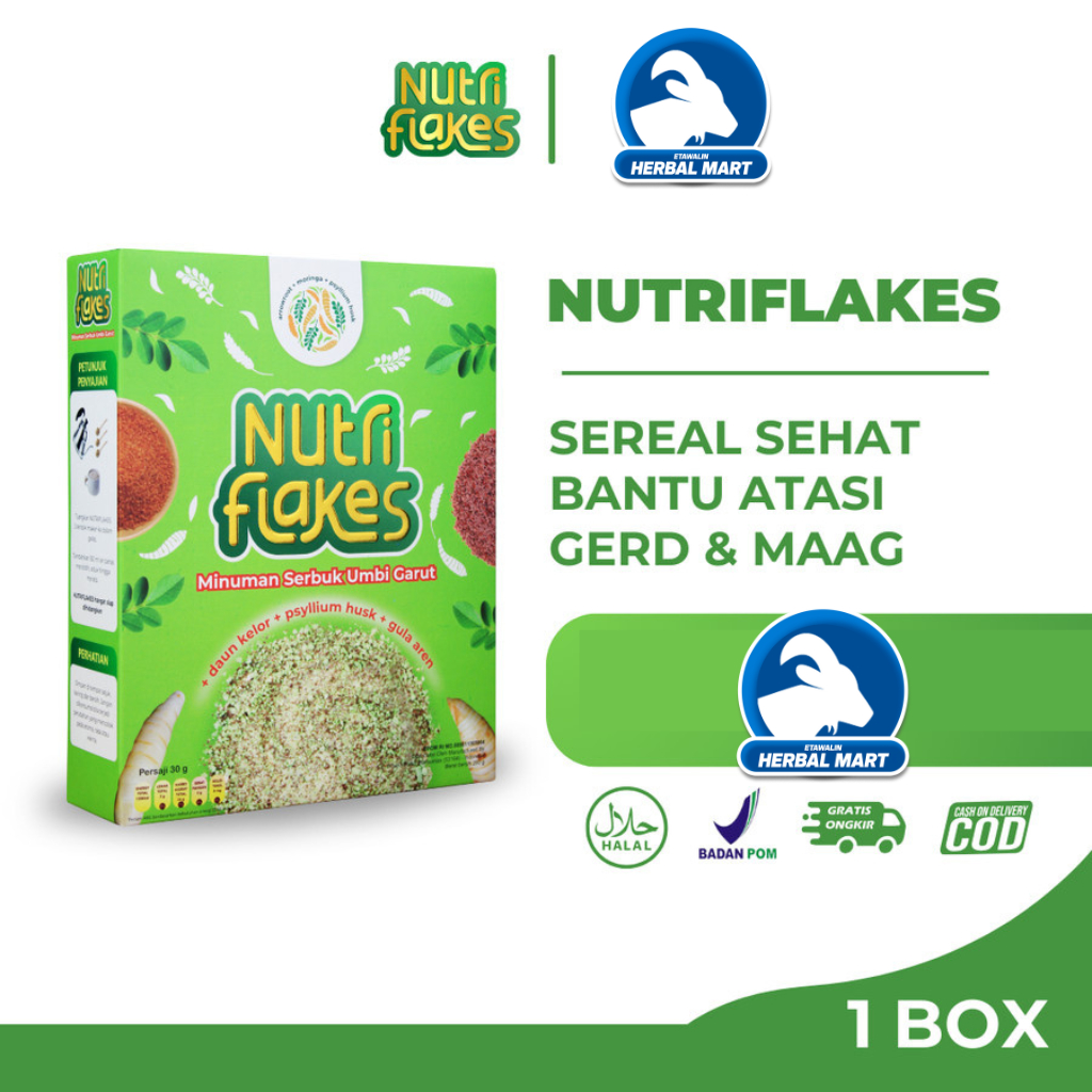 

Nutriflakes Minuman Sereal Umbi Garut Solusi Atasi Asam Lambung 280g