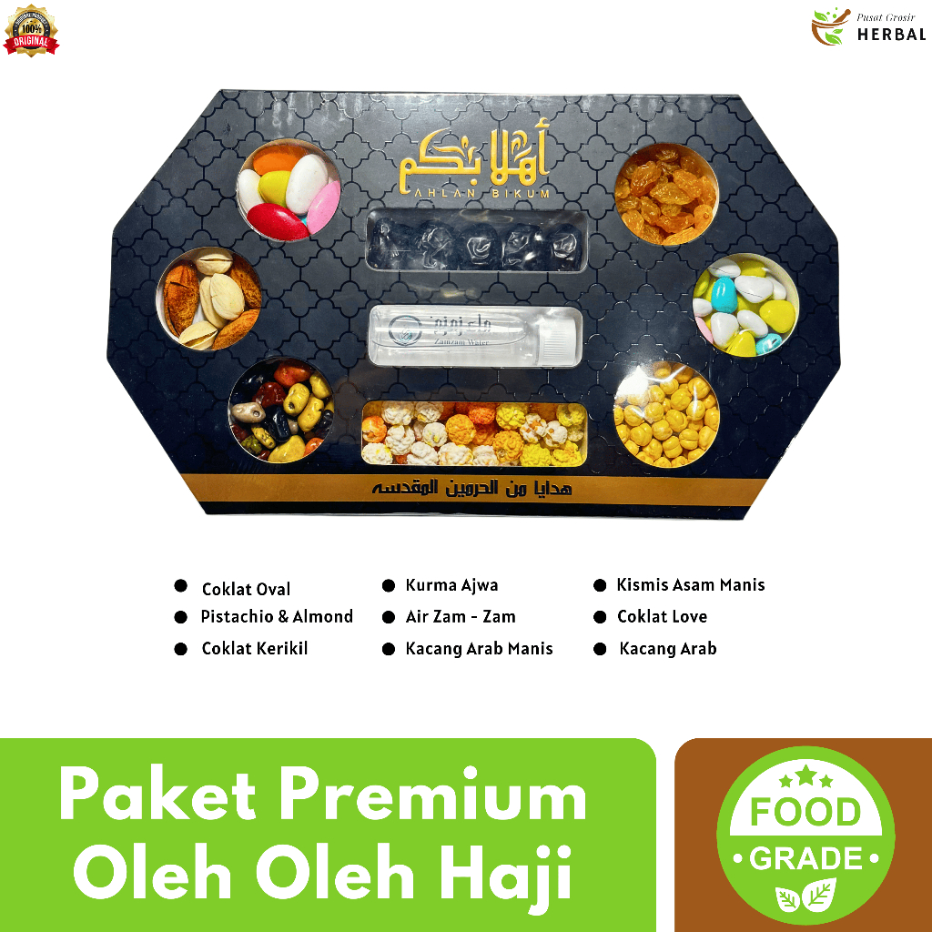 

Paket Oleh Oleh Haji dan Umroh Premium Lengkap Grosir | Air ZamZam Coklat Kerikil Kacang Almond Arab