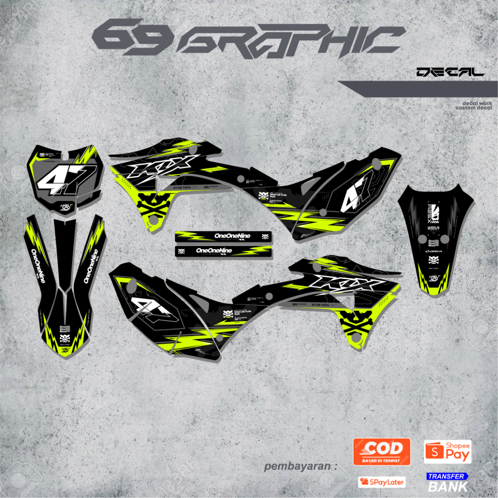 DECAL KLX GORDON FULLBODY STABILO HOLOGRAM CHROME GLOSSY BY 69graphic