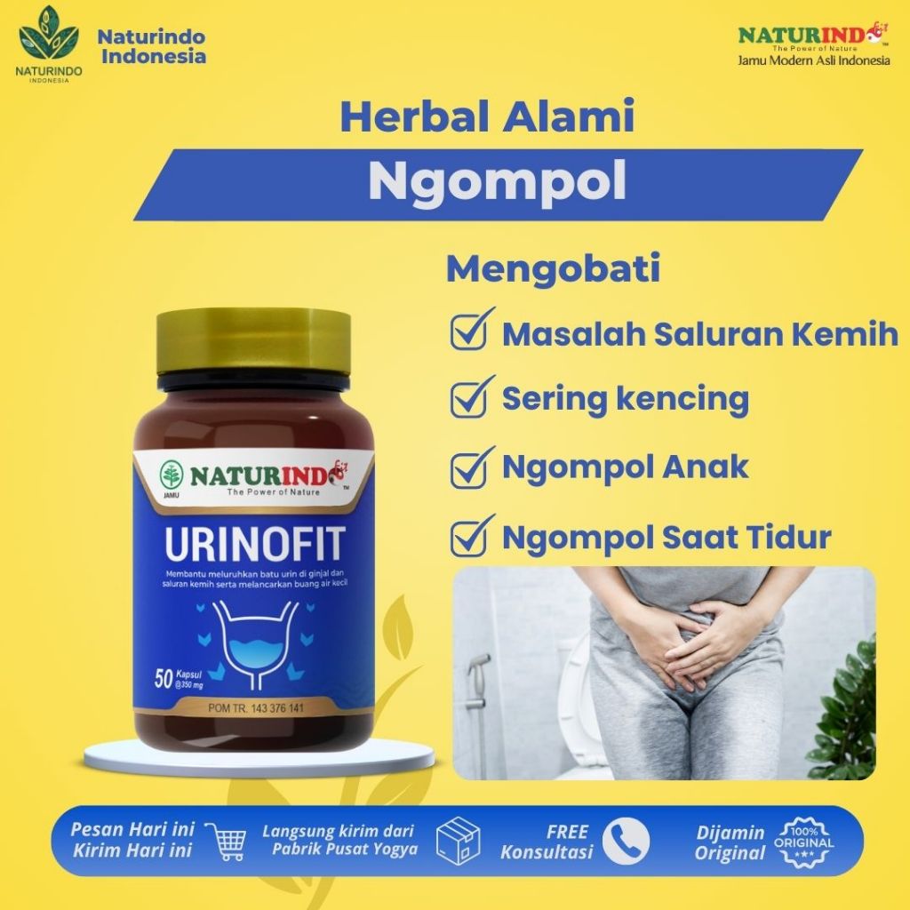 Obat Ngompol Anti Ompol Beser & Anyang-anyangan Anak Remaja Orang Dewasa Herbal Urinofit Naturindo