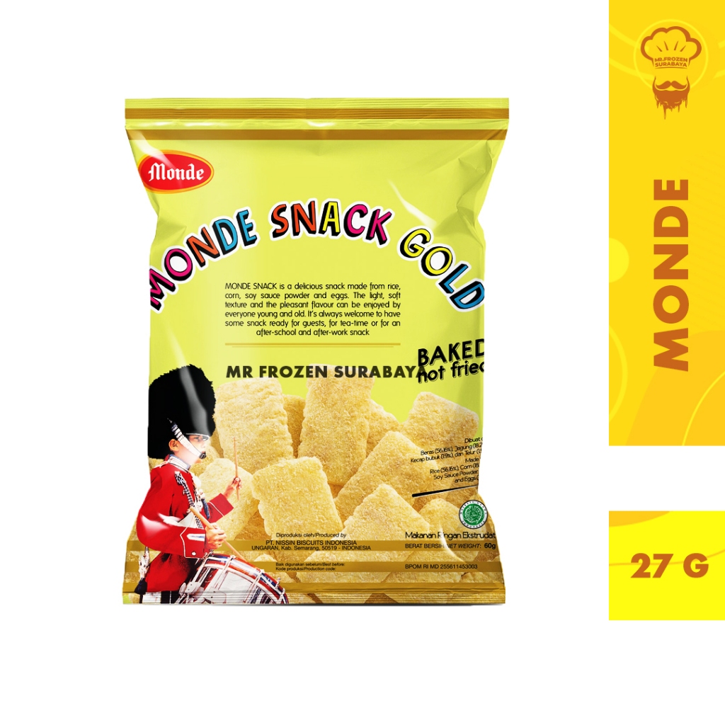 

Snack Monde Gold Baked not Fried Terbuat Dari Beras dan Jagung 27gr