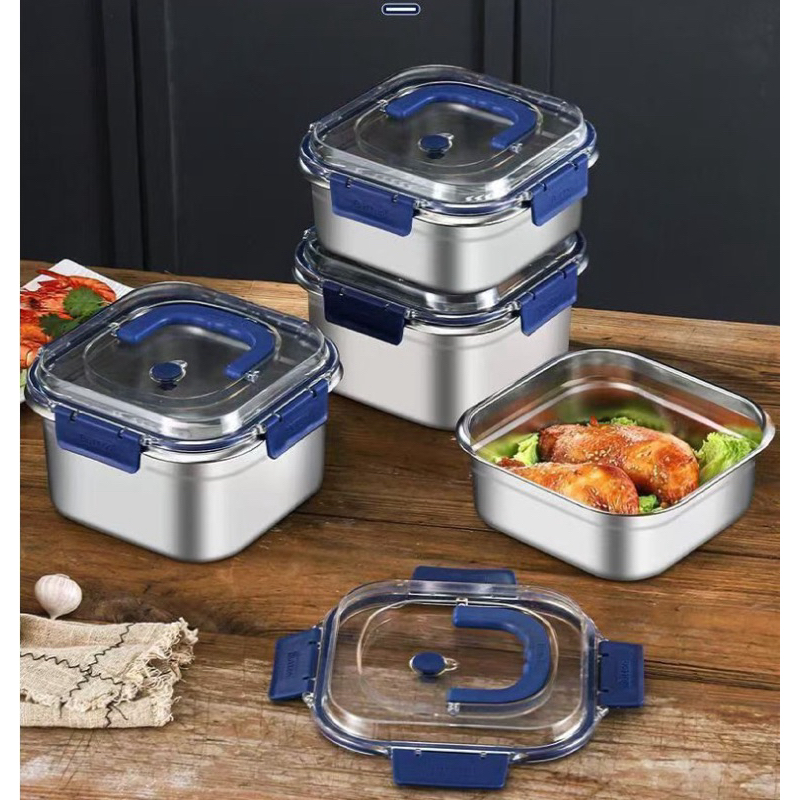 Promo Kotak makan stainless steel anti tumpah / SUS 304 kotak makan stainless / Lunch box 1800ml