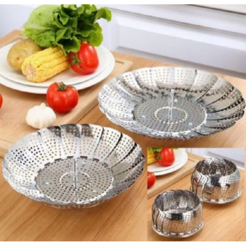 alat kukus steamer lipat kukusan stainless steel
