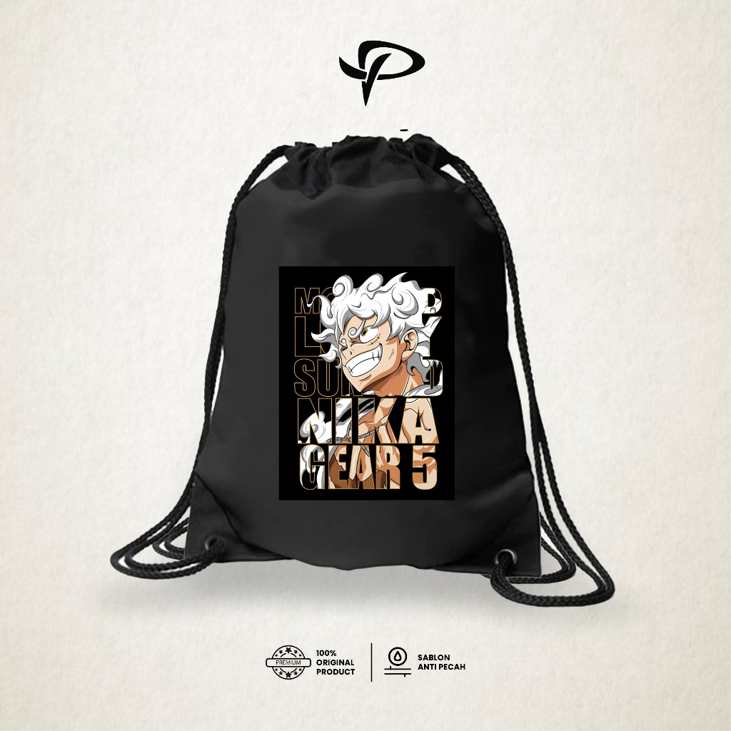 Tas Serut Tas Futsal Anti Air Motif Luffy Nika - Stringbag Pria Keren