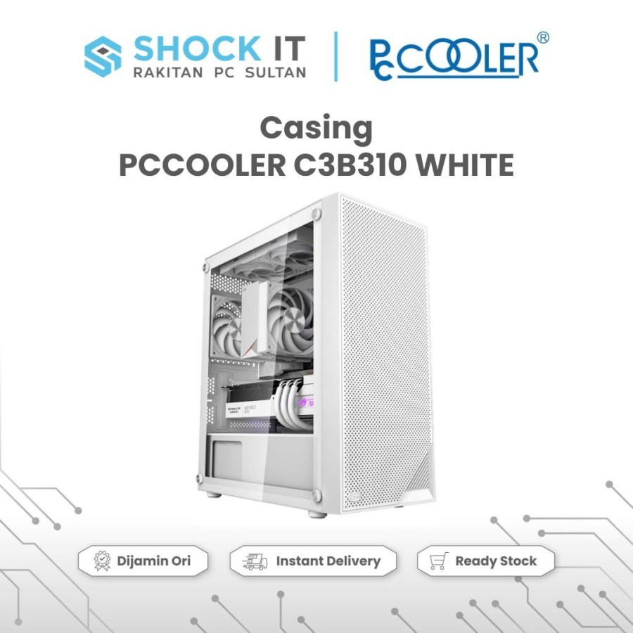 PCCOOLER C3-B310 White C3B310 WH Casing PC Putih M-ATX Gaming Case