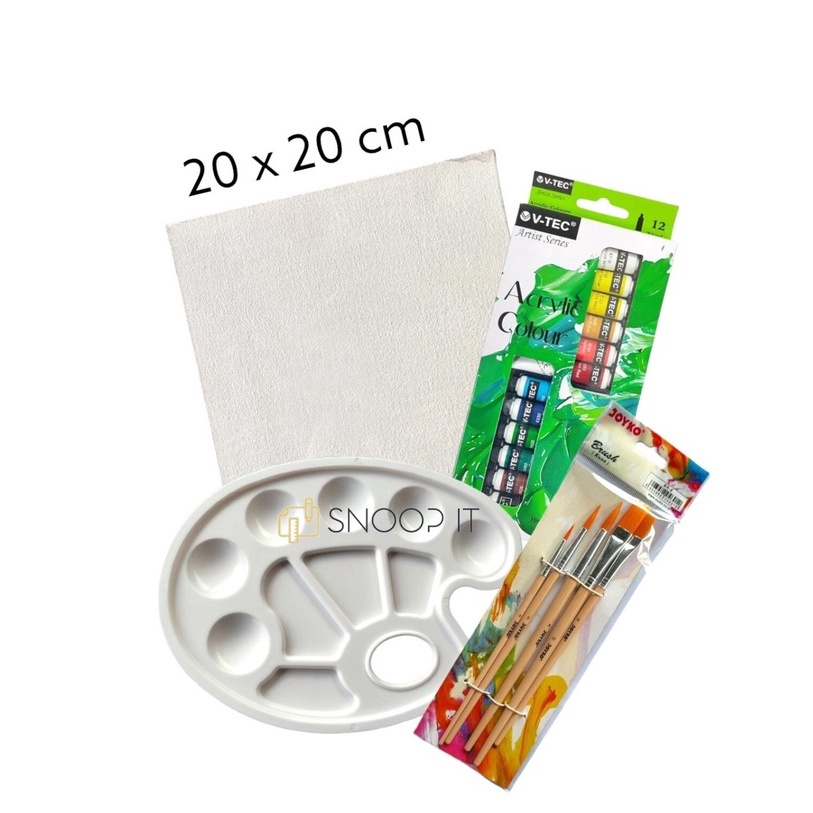 

KODE X14P Paket Melukis Lengkap Set 4 in 1 Set Kanvas 2x2 Kuas Palet dan Cat Acrylic Set SHSNP
