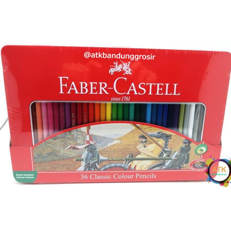 

KODE I54Y Pensil Warna Faber Castell 36 Classic Tin Case Kemasan Kaleng Kotak