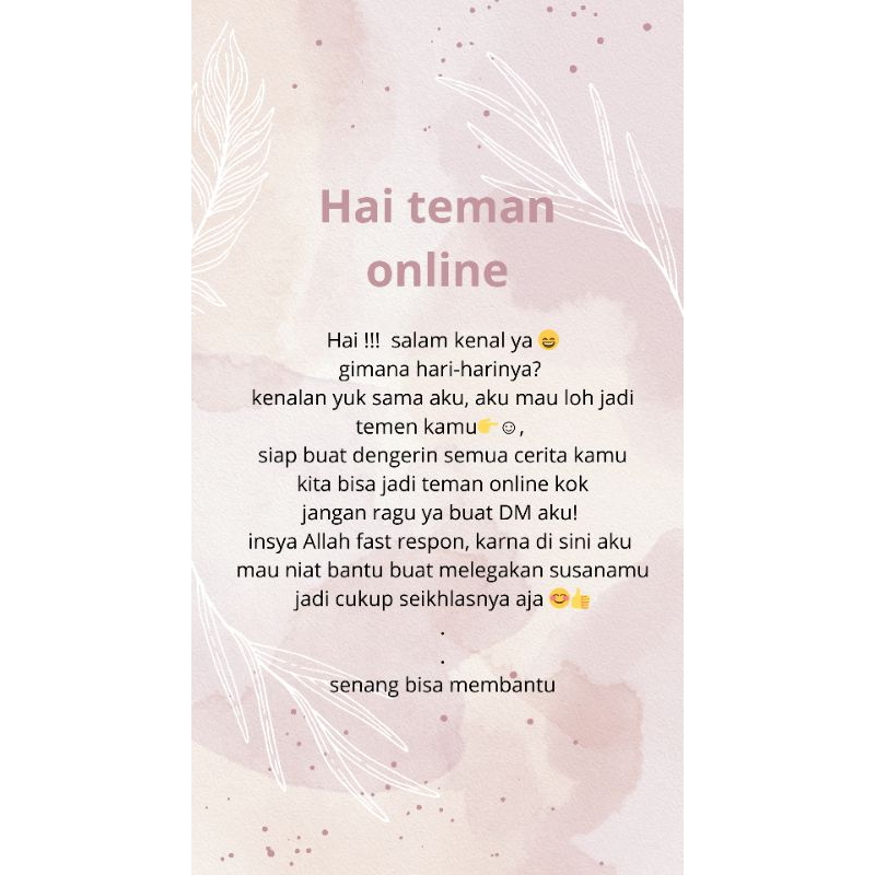 terima jasa teman ngobrol/curhat,baca deskripsi dibawah dulu ya