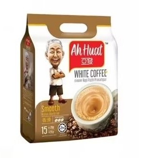 

Kopi Ah Huat White Coffee Smooth gold medal extra rich Kopi O hazelnut & cane sugar Low fat