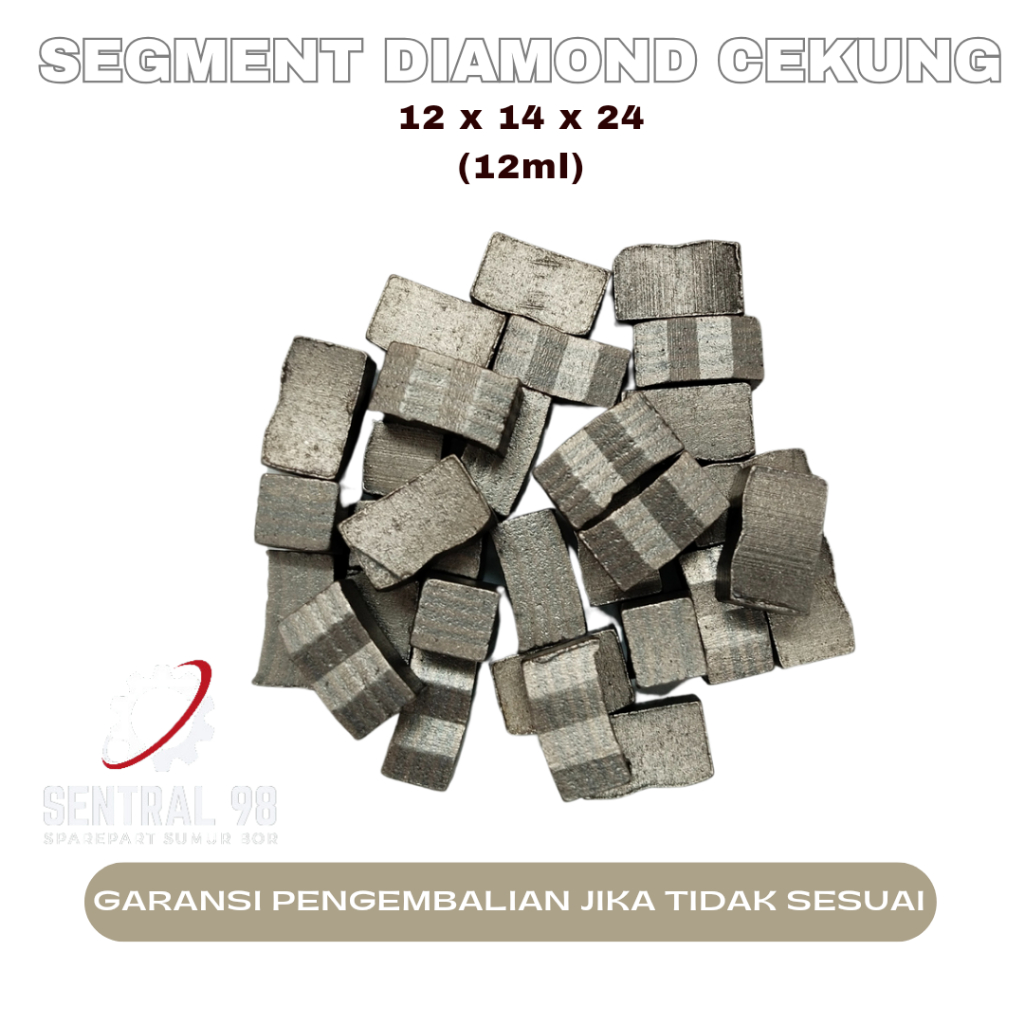 segmen mata bor sumur cekung/ segment bor sumur/diamond segment