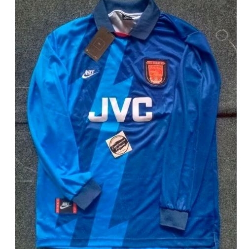 BAJU JERSEY ARSENAL RETRO 1995 1996 1997 1998 95 96 97 98 RETRO BLUE LIGTHENING PETIR LENGAN PANJANG