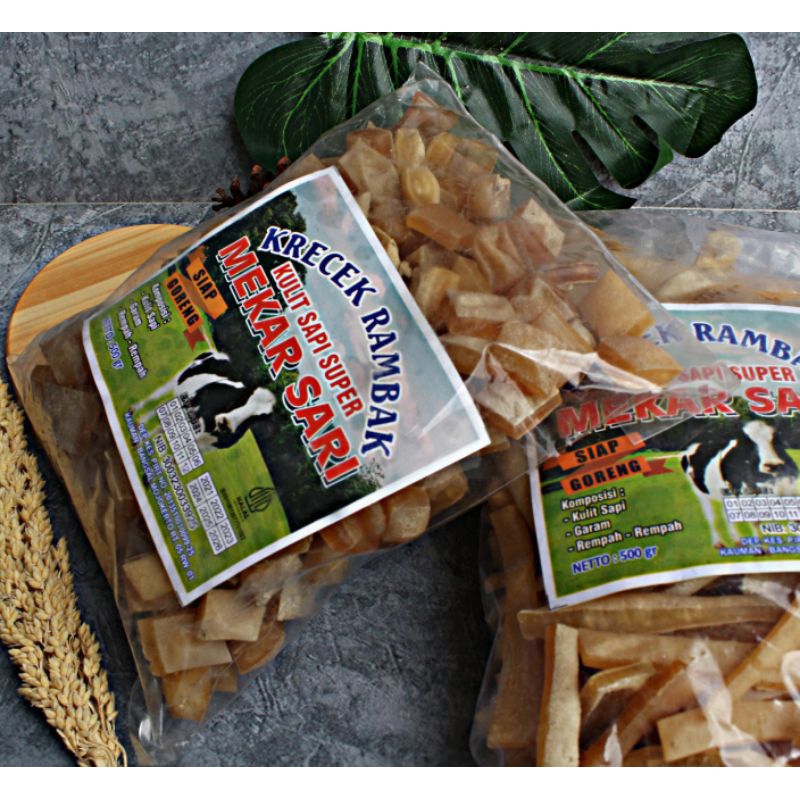 

Krecek Rambak / Kulit sapi / Krupuk Rambak Isi 500gram