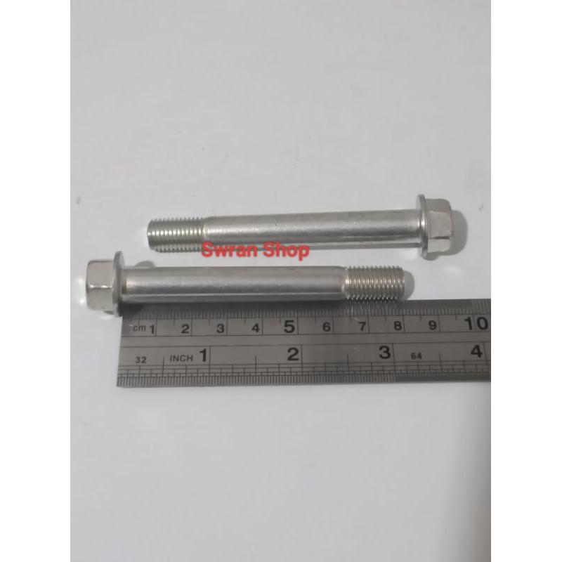 Baut Topi/ Flange Bolt 14/10mm x 8cm Kunci 14 (Paket 2pcs)