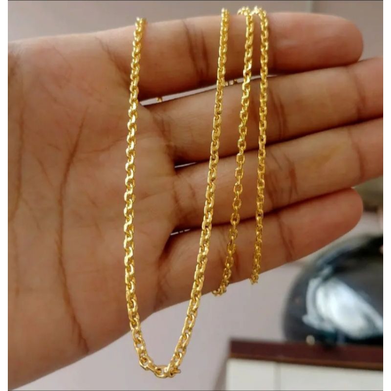 Kalung Titanium Nori Medan Lapis Emas Anti Karat dan Luntur