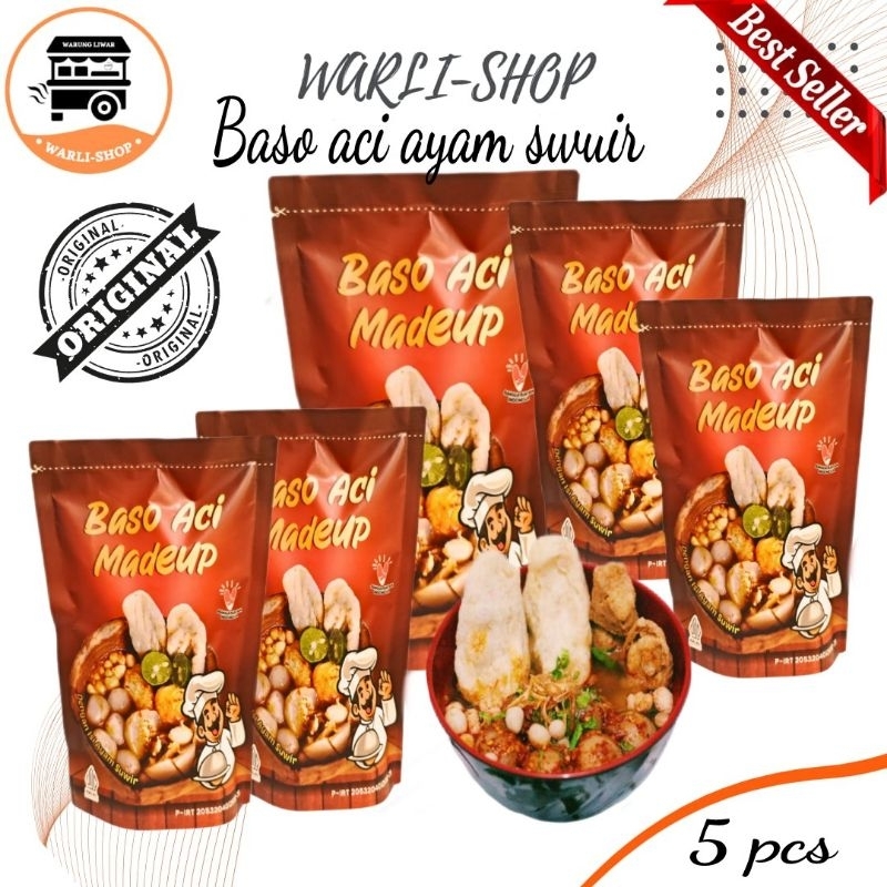 

paket 5 pcs (5 bungkus ) baso aci ayam suwir baso aci chili oil baso aci premium baso aci mantap baso aci viral baso aci ayam suir baso aci madep boci insatn kuplit baso aci siap saji