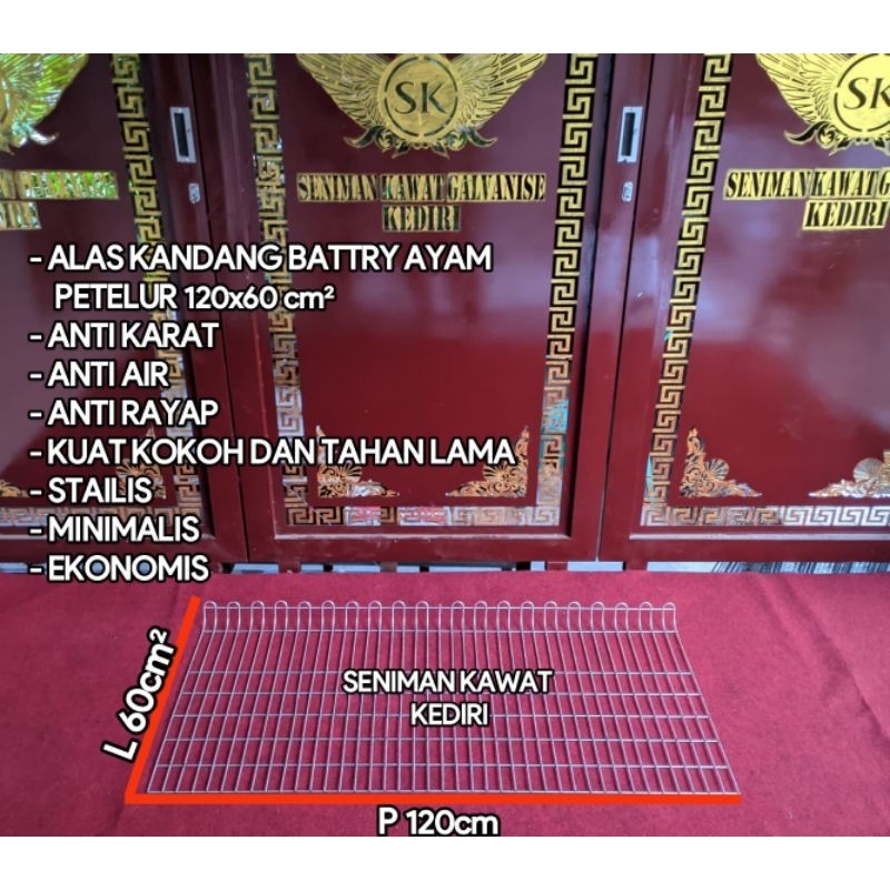 Alas Kandang Battre Battry Galvanis Ayam Petelur Ukuran 120*60 cm