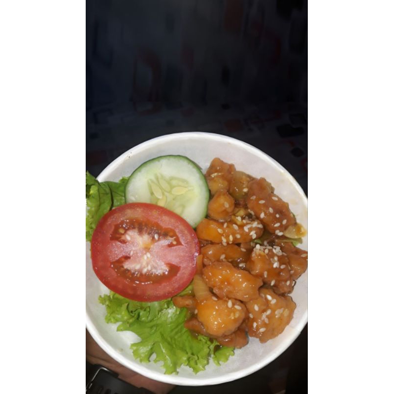 

Ricebowl Ayam asam manis