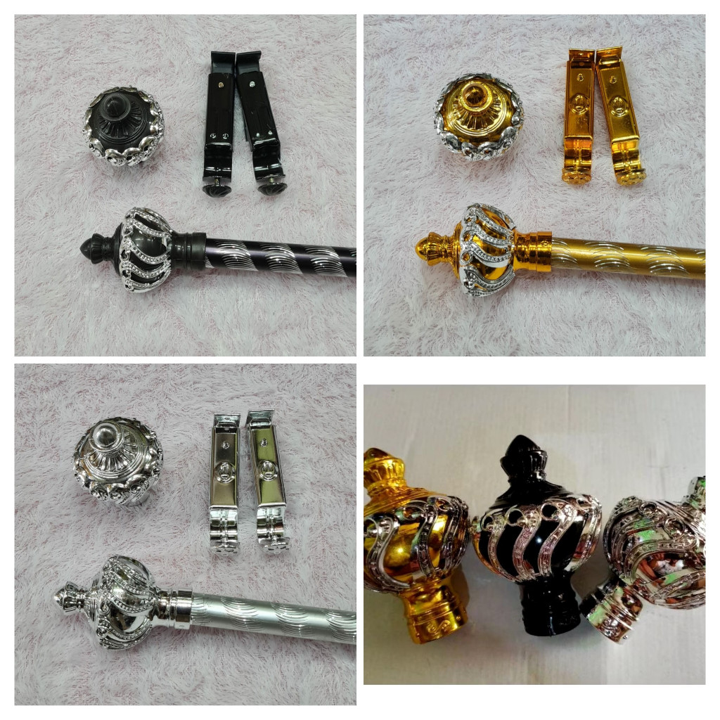 BATANG GORDEN 1 METER FULL SET TUTUP PRINCES / TIANG TIRAI GORDEN 1 M CUP PRINCESS & MAHKOTA