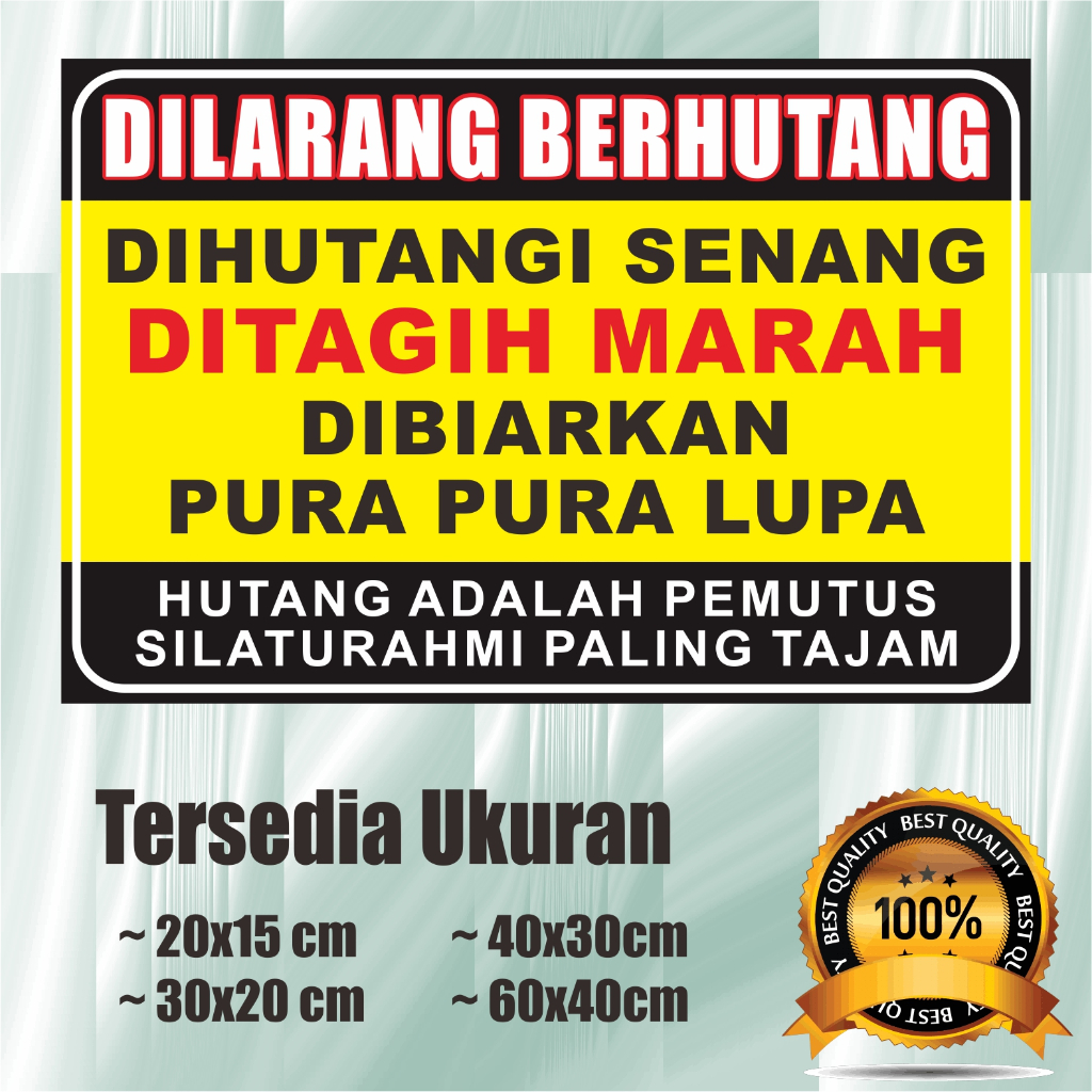 

STIKER DILARANG BERHUTANG B.U