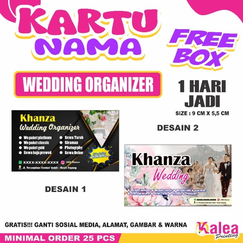 

Cetak Kartu Nama Wedding Organizer Free Box