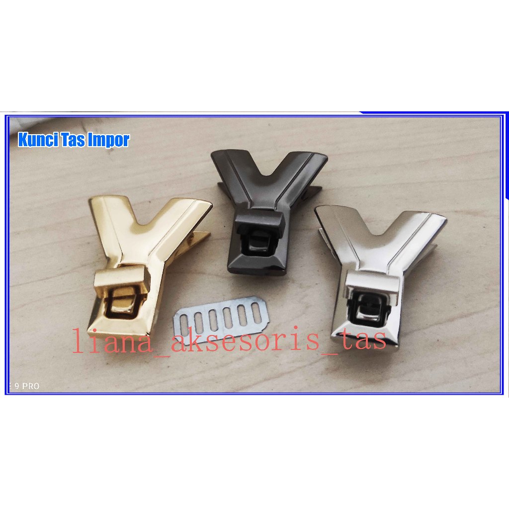 AKSESORIS TAS KUNCI PUTAR TAS WANITA - KUNCI TAS IMPOR - KANCING TAS RAJUT