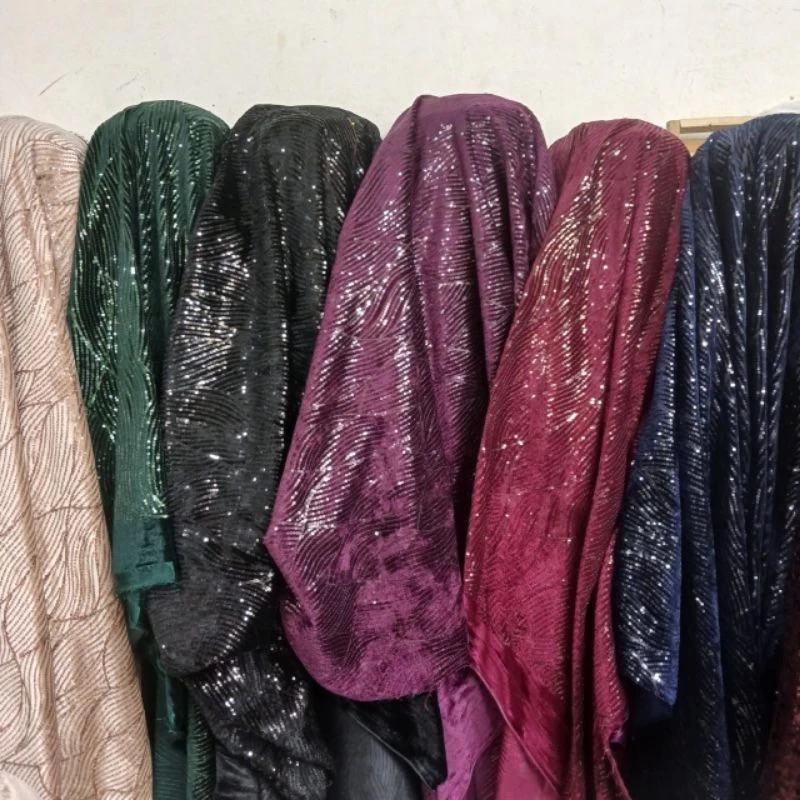 Bahan kain buludru motif squin /buludru polos/kebaya wanita