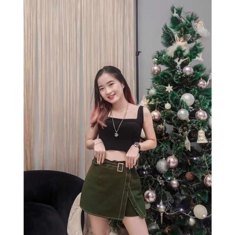 Tanktop mini korea style baju atasan wanita - Crop top Korea crop square tanktop
