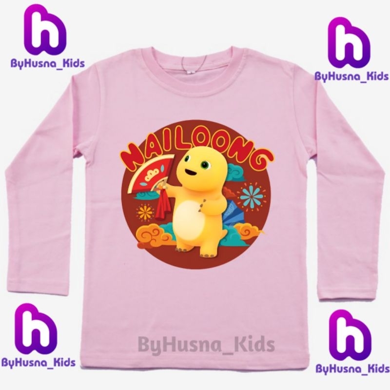 LENGAN PANJANG KAOS ANAK BAJU ANAK NAILONG DINO KUNING ANAK UNISEX ANAK CEWE ANAK COWO BALITA BATITA