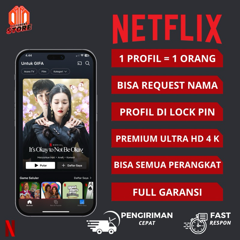 NETFLIX 30 HARI 4K UHD BERGARANSI HARGA TERMURAH