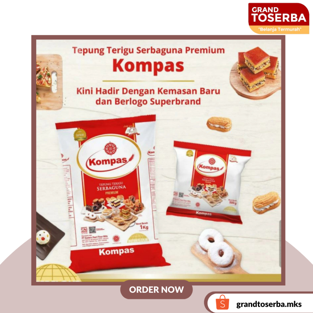 

Terigu Kompas kemasan 500g dan 1Kg