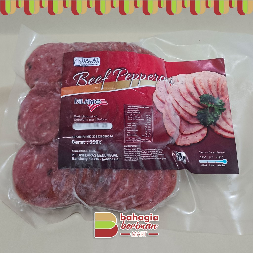 

Dilamo Beef Pepperoni 250 gram