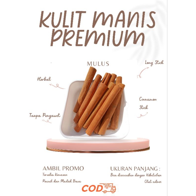 

Kayu Manis Premium Kemasan Pounch 100grm- Ukuran 8-15cm