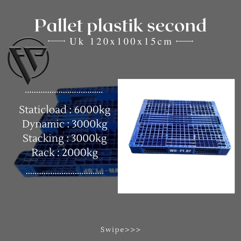 PALLET PLASTIK BEKAS UK 120X100X15CM PALET PLASTIK SECOND SURABAYA UNTUK TATAKAN BARANG DI GUDANG
