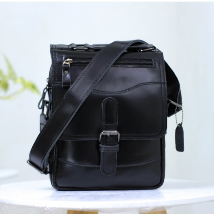 MARIO Tas Pria Selempang Kulit Sapi Asli Slingbag Pria Laki Cowok  Valqo