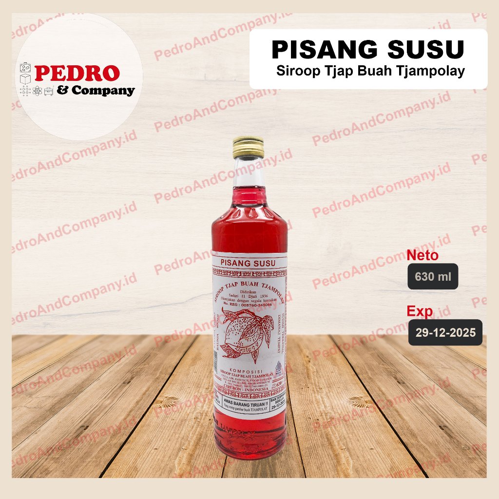 

Sirup pisang susu siroop tjap buah tjampolay 630 ml - merah