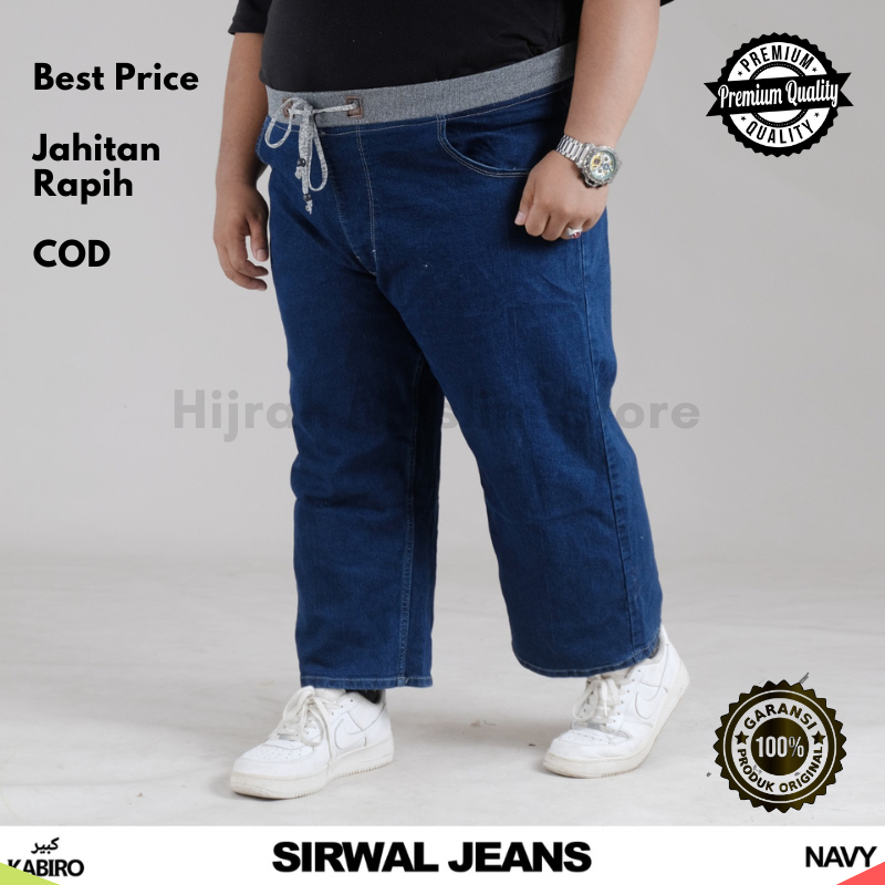 Celana Sirwal Jeans Denim Size Besar JUMBO 3XL - 6XL Bigsize Pria Dewasa Cingkrang