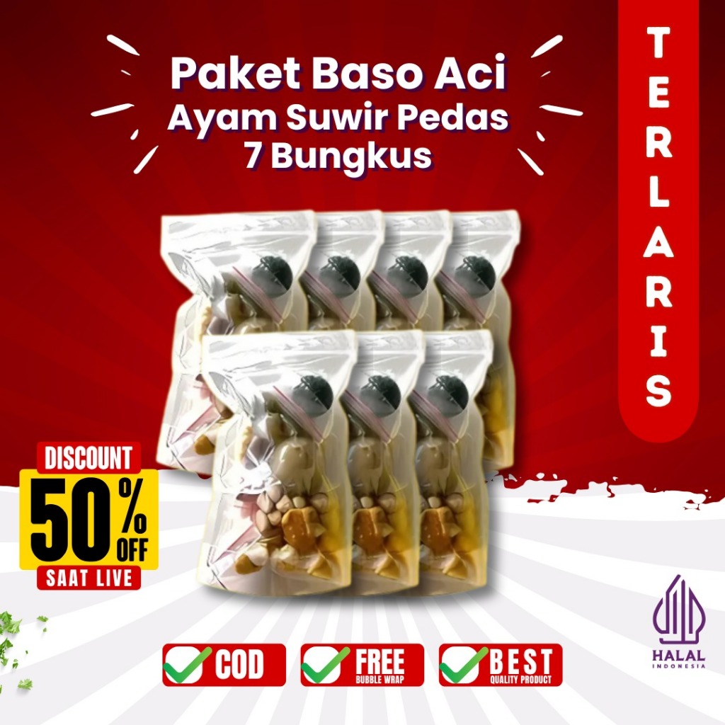 

PAKET BASO ACI AYAM SUWIR PEDAS 7BUNGKUS MAKANAN INSTAN food Kuah Mie Seblak