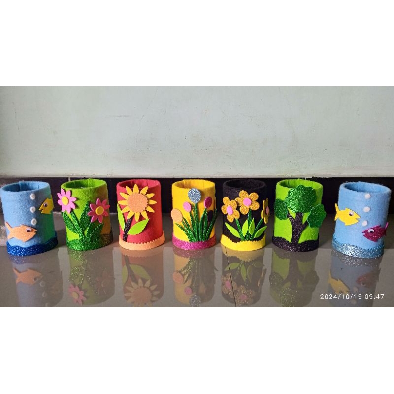 

READY Tempat pensil flanel/tempat pensil dari kaleng bekas(free nama)