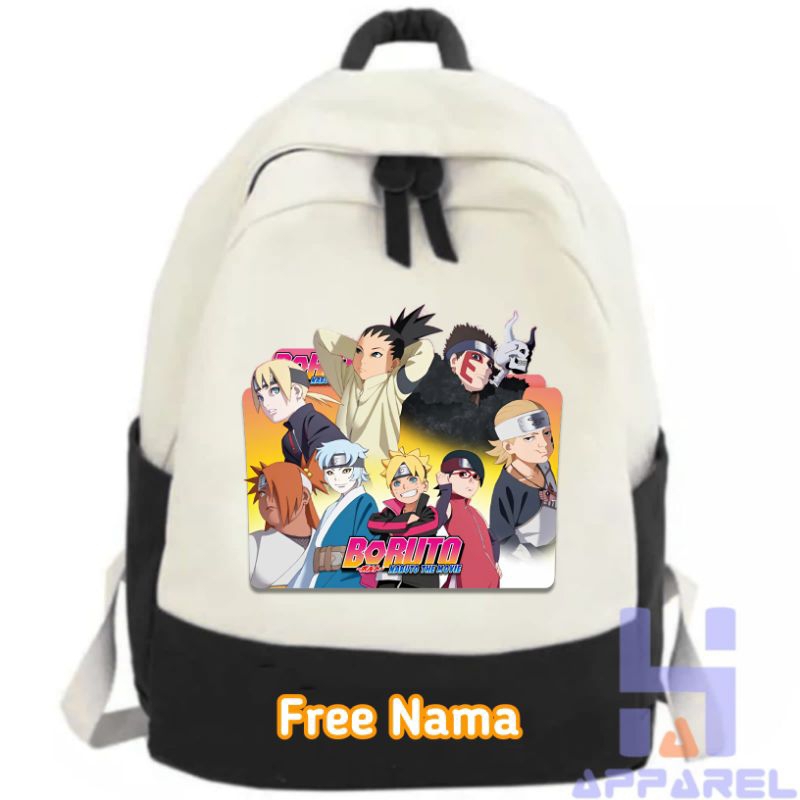 TAS RANSEL ANAK BORUTO NARUTO FREE NAMA