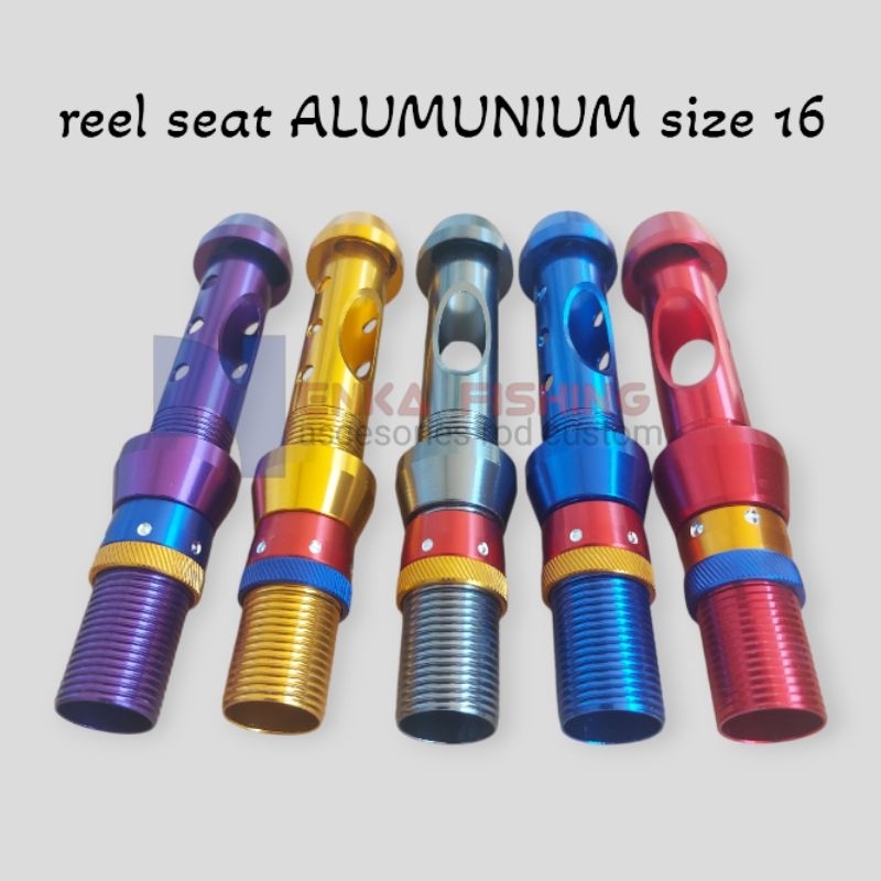 Enka reel seat alumunium 16 custom joran udang dudukan reel