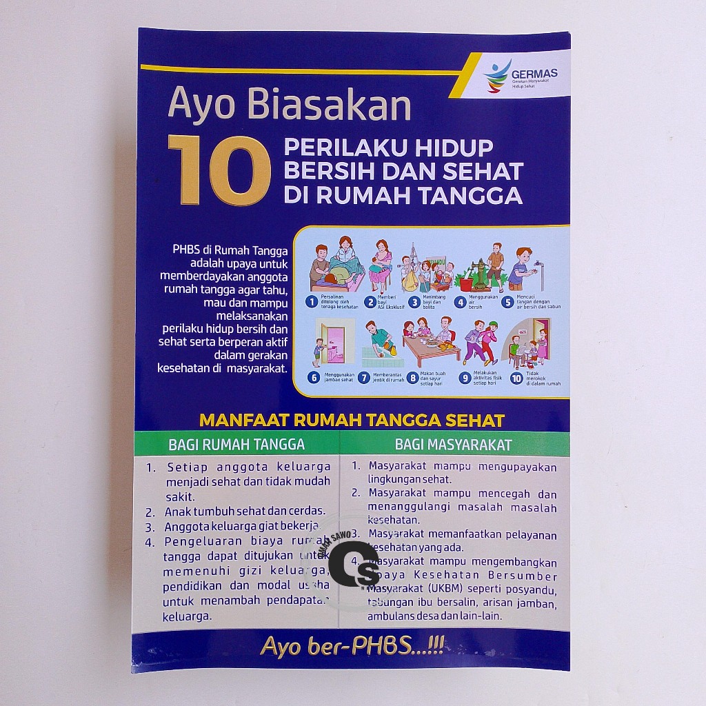 Poster 10 PHBS Di Rumah Tangga - Manfaat Rumah Tangga Sehat - Poster Kesehatan