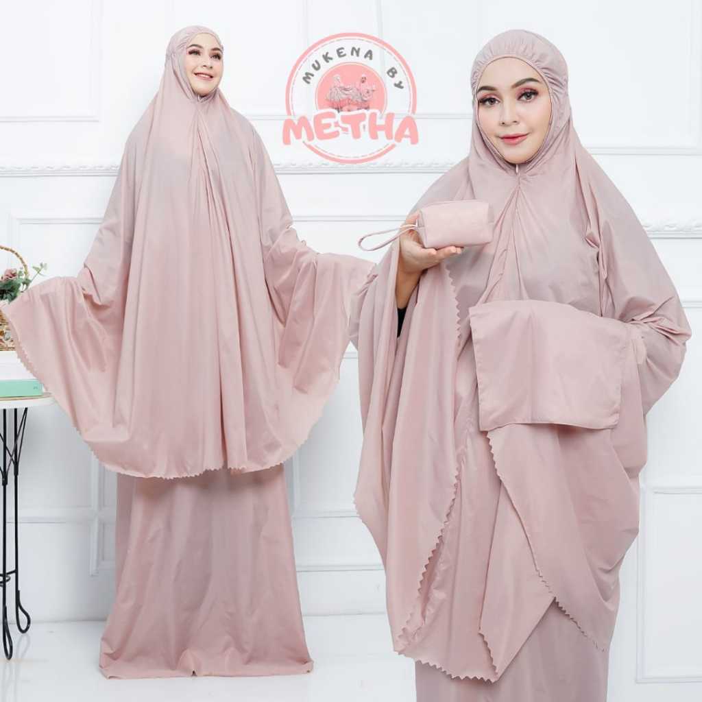 MethaMukena -  Mukena Travel/Mukena Travel Khadijah/Mukena Travel Polos/Mukena Parasut Jumbo