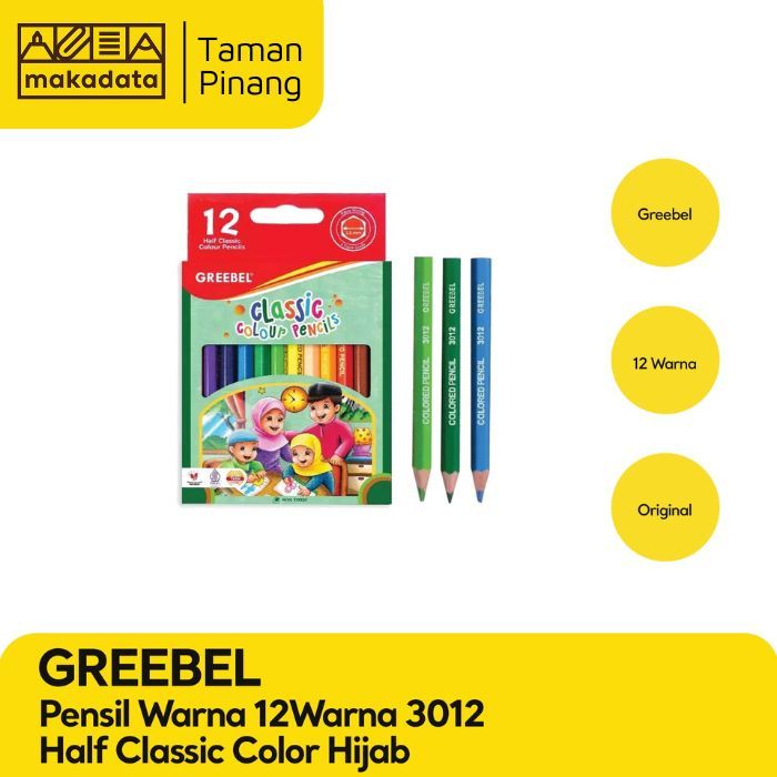 

PENSIL WARNA / COLOUR PENCIL GREEBEL 12 WARNA 3012 HALF CLASSIC COLOR HIJAB