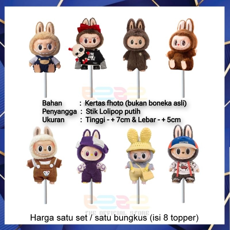 Labubu,topper kue Labubu, topper cake,happy birthday labubu, topper karakter Labubu