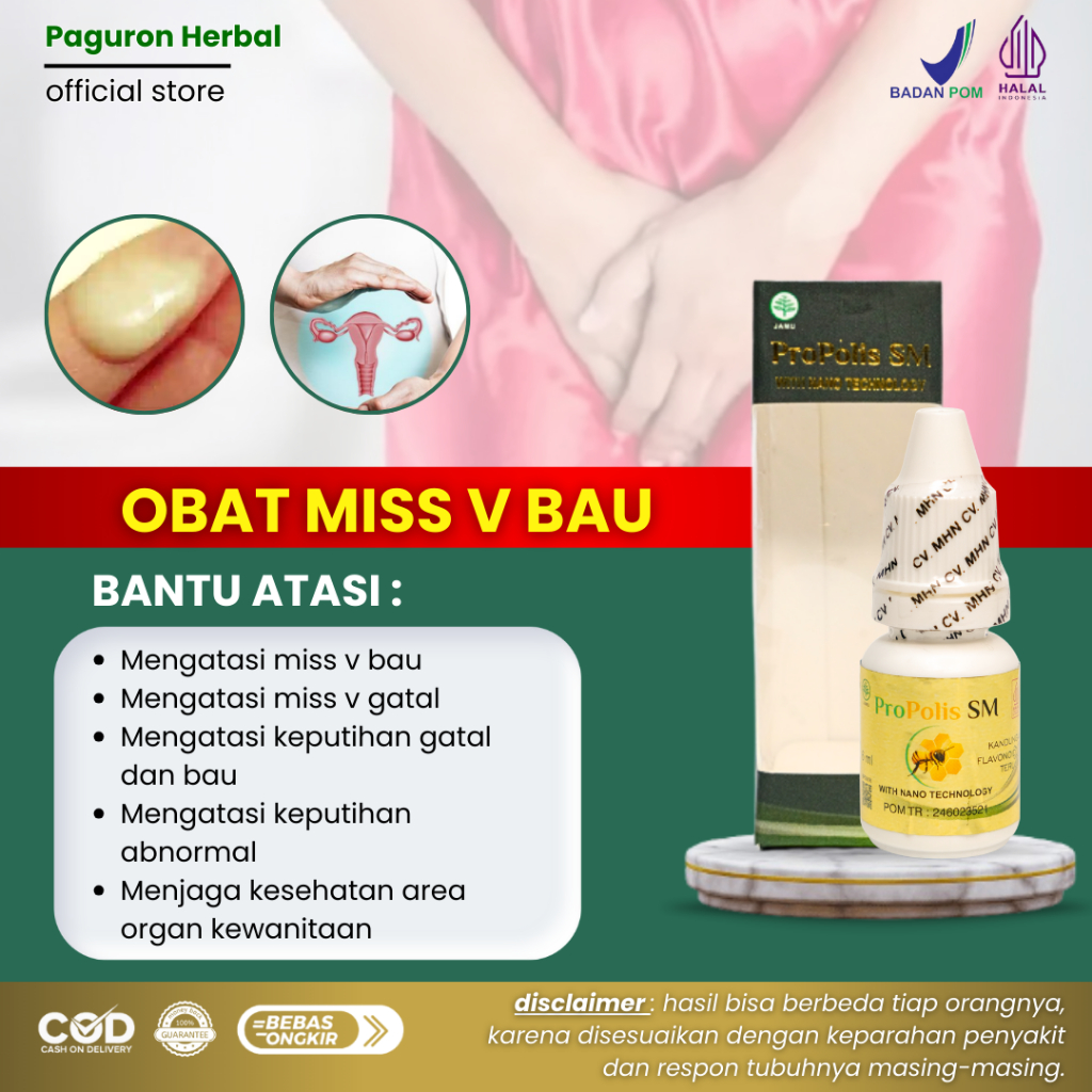 Propolis SM Obat Penghilang Bau Miss V, Obat Miss V Gatal dan Bau, Obat Keputihan Bau dan Gatal